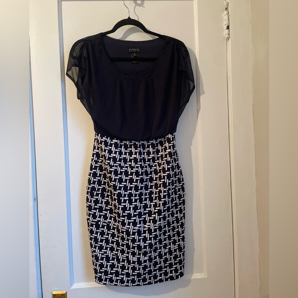 Enfocus Studio Elegant Navy Dress